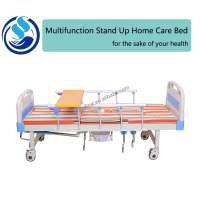 Used 3 crank manual hospital beds for sale,steel hospital commode bed stand multifunctional