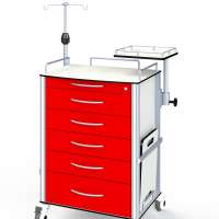 HIgh Quality HPl Board Hospital Emergency Cart Trolley With Drawers