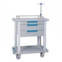 Hospital ABS Mobile Infusion Trolley, Clinical Instrument Cart With Drawer and Wheels