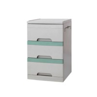 Medik Professional Hospital Furnitures Abs Used White 3 Drawer Bedside Cabinets With Wheels Sale